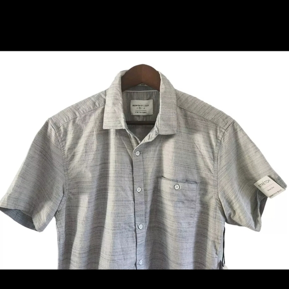 Paper Denim & Cloth Slim StretchTailored Shirt Button Front Mens Size M NEW - Picture 2 of 6